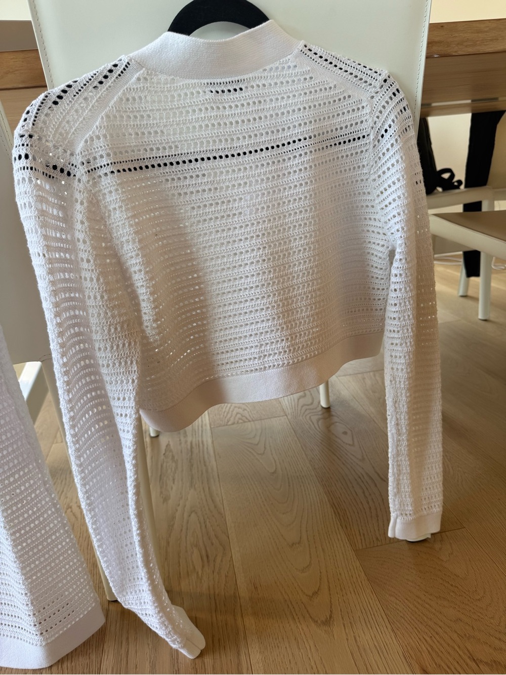 Babaton White Crochet SET Cropped Cardigan & Skirt - Picture 5 of 7